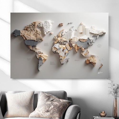 Weltkarte leinwand bild xxl - bild,