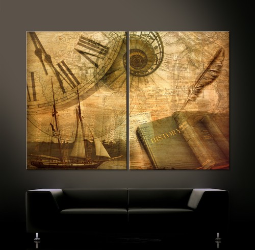 History weltkarte leinwand - history,