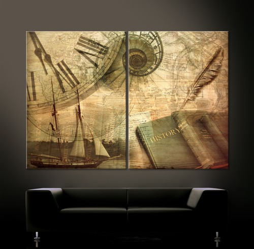 History weltkarte leinwand - history,
