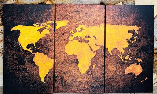 Weltkarte kunstdruck auf - weltkarte,