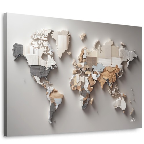 Weltkarte leinwand bild - leinwand, xxl